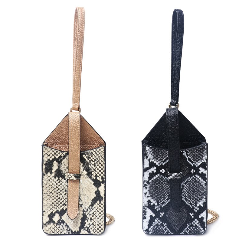 New Fashion Snake Pattern Crossbody Bag Chain Phone Bag Handbag Clutch Bags Small Shoulder Bag for Women Female Shoulder Bags
