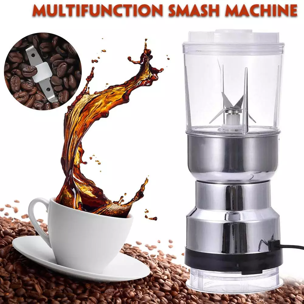 Electric Coffee Grinder Portable Multi-Function Blender Machine 2-In-1 Kitchen Cereals Nuts Beans Spices Grains Grinder Machine