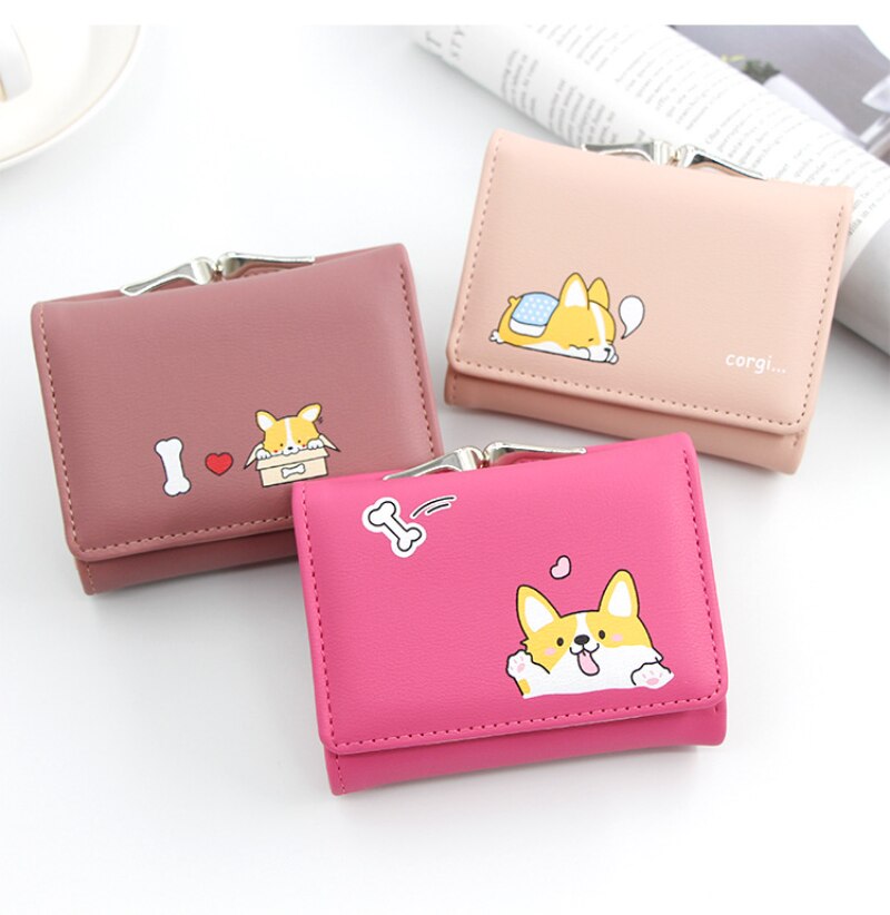 Women Wallets PU Leather Female Purse Mini Hasp Solid Multi-Cards Holder Fashion Coin Short Wallets Slim Small Wallet Hasp