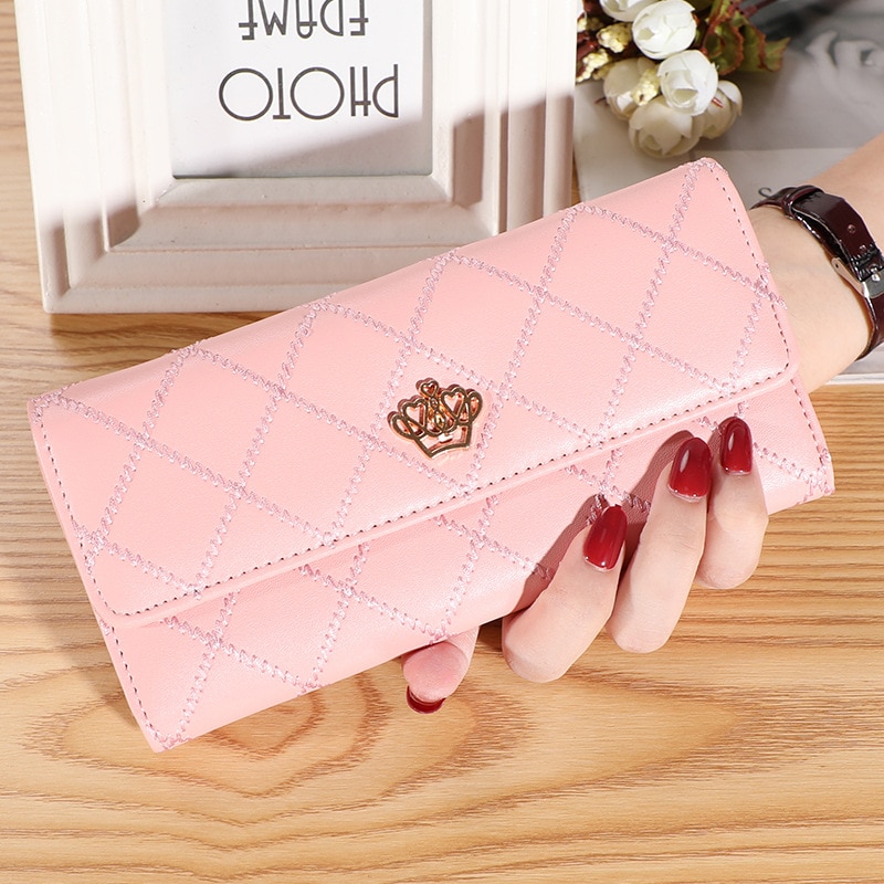 2023 New Popular Wallet Embroidered Crown Women's Handheld Bag Fashion Card Bag Multifunctional Zero Wallet Women's Wallet