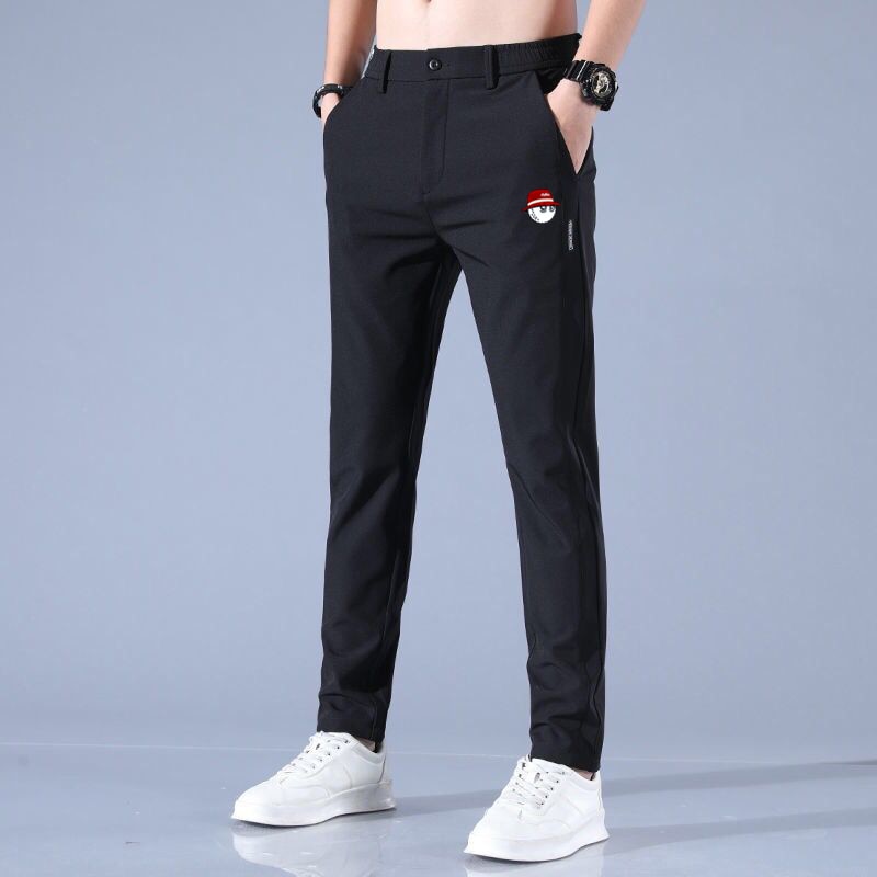 Autumn Winter Elastic Fashion Thick Corduroy Pants Men Business Loose Straight Midlife Pants Jogger Trousers Male