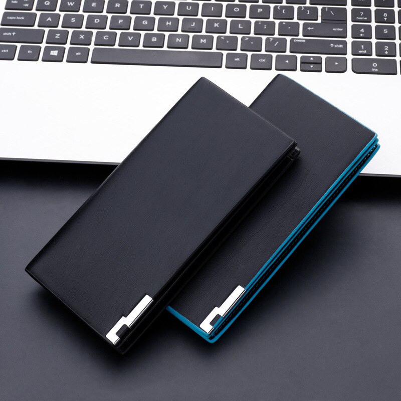 New Men's Wallet Thin Slim Wallet Long Male Business Clutch Bag Coin Purse Luxury Brand Men Wallet Carteira Masculina Cardholder
