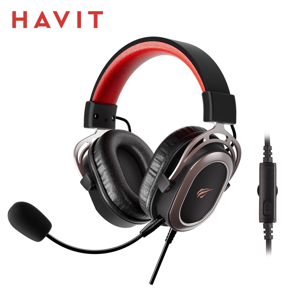 HAVIT H2008d Wired Gaming Headphones 3.5mm Plug Gamer Headset Surround Sound with Mic for PC Computer Laptop PS4 PS5 XBox Switch