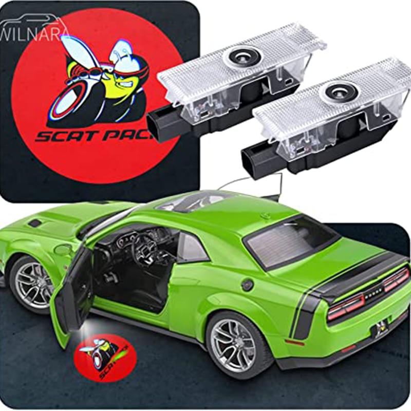 Car Door Logo Light led Projector For Dodge Challenger SRT Demon Scat Pack Charger Emblem Ghost Shadow Welcome Light Car lights
