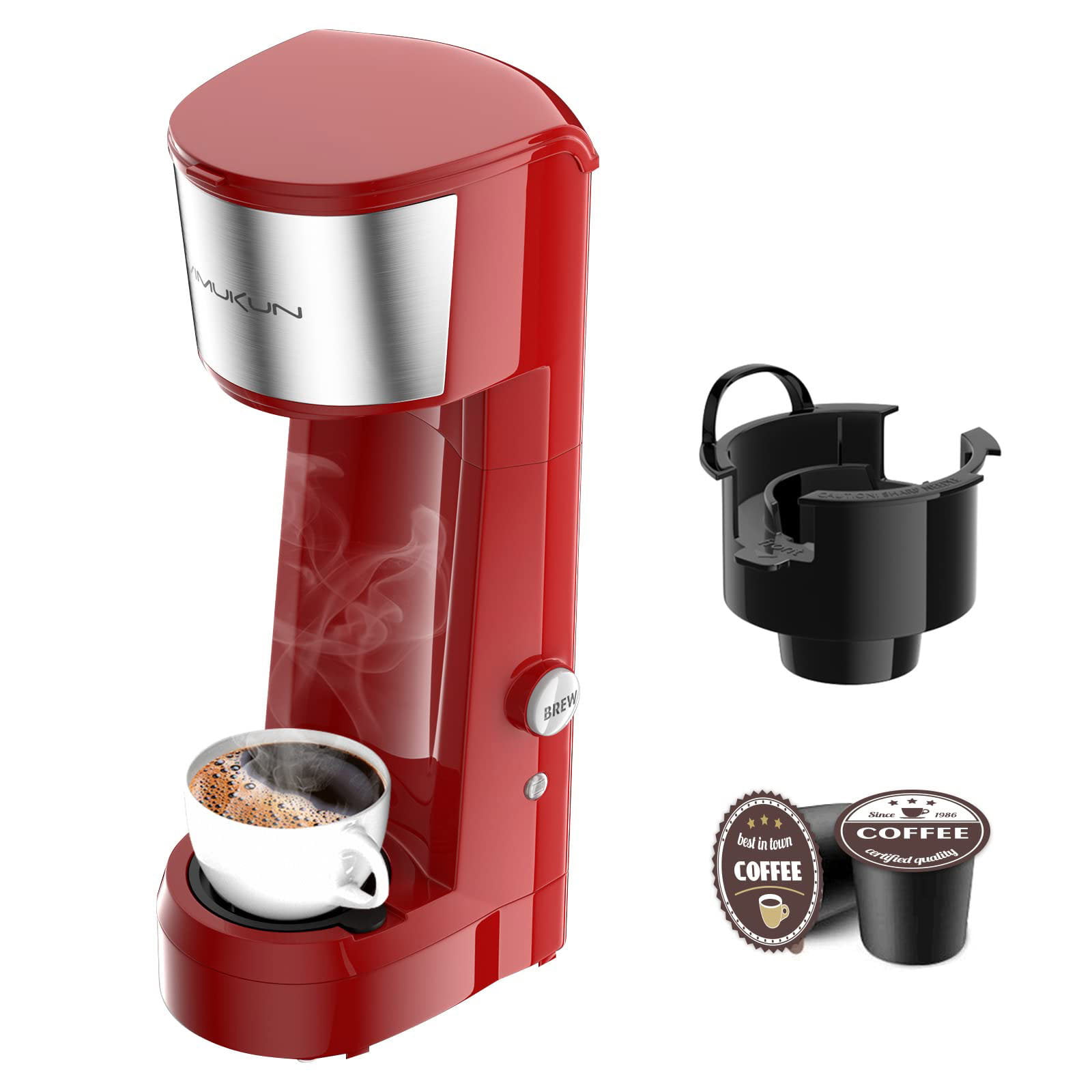 Single Serve Coffee Maker Coffee Brewer Compatible with K-Cup Single Cup Capsule, Single Cup Coffee Makers Brewer with 6 to 14oz