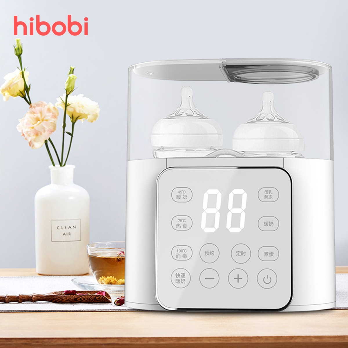 hibobi Baby Bottle Warmer 9-in-1 Fast Baby Food Heater BPA Free Warmer with ACcurate Temperature Control Breatmilk