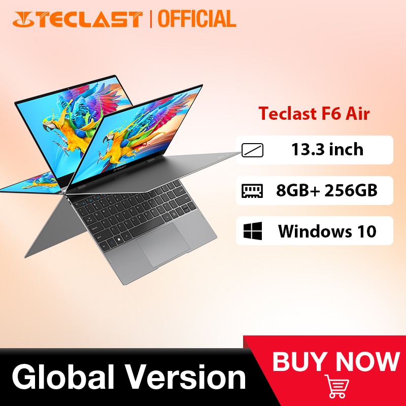 Teclast F6 Air 13.3Inch 1920X1080 Laptop Windows 10 8GB RAM 256GB SSD Intel Gemini Lake Refresh 1.25KG Light 2.4G 5G Notebook
