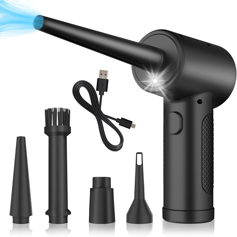 Compressed Air Duster for Keyboard  Electric Air Blower Computer Cleaning Cordless Air Dust Cleaner for PC Crumbs Car