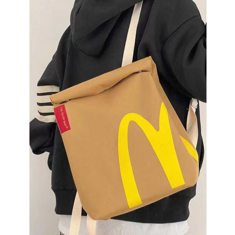 New Fashion Cartoon Shoulder Bag Packaging Bag Student Funny Schoolbag Canvas Backpack Large Capacity Messenger Bag Handbags