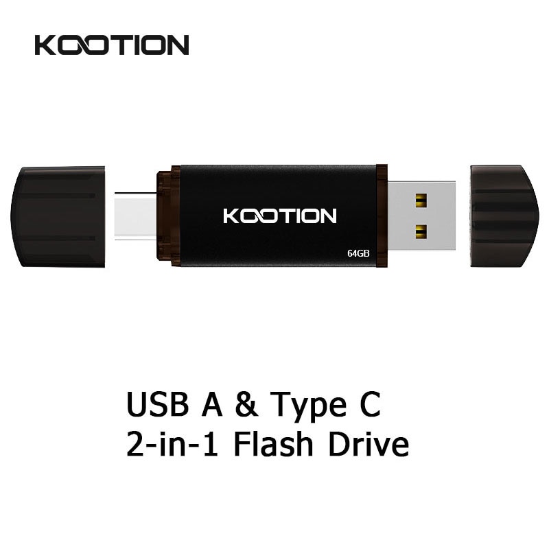 KOOTION U209 32GB 64GB 128GB USB Type-C Flash Drive Pen Drive USB A + USB C OTG Pendrive for Android Smartphone Computer Laptop